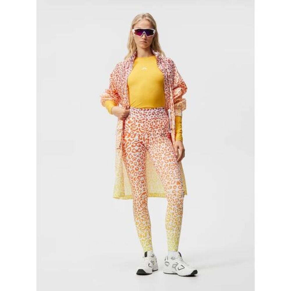 J. LINDEBERG Zena Print Tights Leo Reflect Sunset Cheetah Leopard Leggings Small